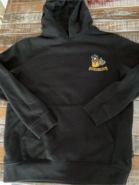Vans Black Crewneck Hoodie with Yellow 1966 Crest